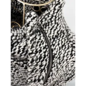 Blank NYC Boucle Knit Motorcycle Moto Jacket Black White Women’s Size XS thumbnail 9