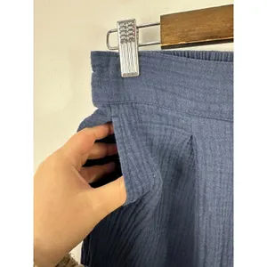 Philosophy Wide Leg Pull On Organic Cotton Pants Womens Small Blue Gauzy Minimalist Beach‎ thumbnail 7