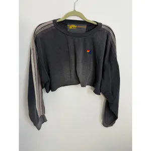 Aviator Nation Classic Stripe Cropped Crew Sweatshirt size small thumbnail 2