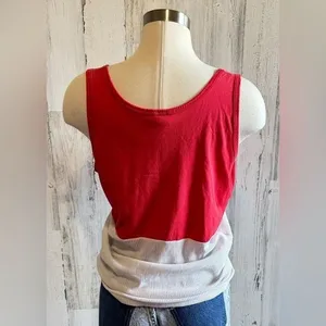 Vintage Indiana University Cropped Mesh Tank Top‎ – Red and White, IU Spiritwear thumbnail 3