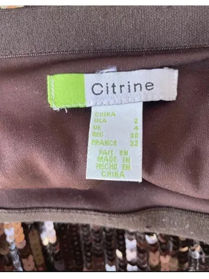 Citrine Sequin Pencil Skirt in Bronze Size Small thumbnail 3
