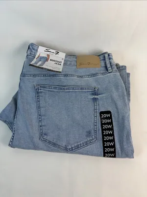 Seven7 Women’s High Rise Bootcut Jeans 20W Blue Light Wash Denim thumbnail 2