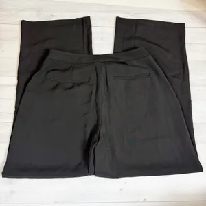 Open Edit Wide Leg Pleated Pants in Black Size 8 thumbnail 5
