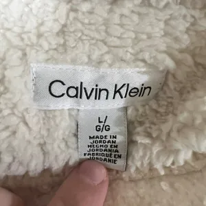 Calvin Klein Women's Sherpa Fleece Vest Cream Full Zip Mock Neck Large Teddy‎ thumbnail 7