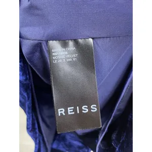 Reiss Mosaic Velvet Twist Front Dress Midnight Blue Sleeveless Sz US 2/UK 6‎ XS thumbnail 10