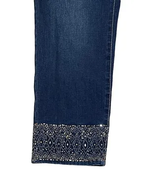 So Slimming By Chico's Womens Jeans Size 0.5 Capri Jeweled Ankles Blue 31X27 thumbnail 3