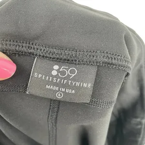 Splits59 Black Mesh Detail‎ Zip Ankle Cropped Leggings Size Large thumbnail 7