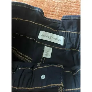 NWT VINTAGE AMERICA Jeans Pants Denim Paperbag Waist 80s Retro Size 12 thumbnail 2