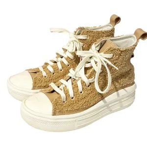 Converse All Star Move HI Platform Champagne‎ Tan/Egret Sherpa Size 6.5 thumbnail 1