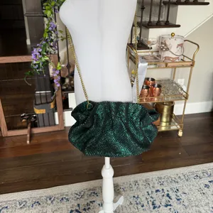 Anthropologie Jory clutch / crossbody bag, dark green. thumbnail 3