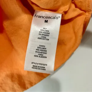 Blue Rain X Francesca’s Women’s Linen Blend Button Detail Mini Skirt Orange Med thumbnail 4