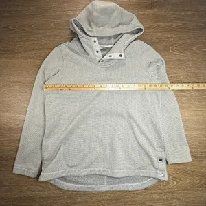 The North Face Women's L Gray Snap Neck Hooded Fleece Pullover Hoodie Gorpcore thumbnail 8