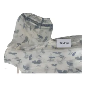 Kindred Size-L Dress White Blue Butterfly Knee Length Ruffle‎ thumbnail 9