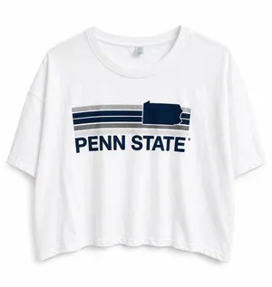 Penn State Cropped Tee Shirt White‎ Graphic Tee XL Boxy thumbnail 1