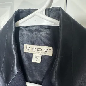 Bebe Vest Womens 6 Blue Wool Double Breasted Quilted Trim‎ Vintage Made in USA thumbnail 2