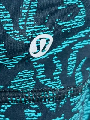 Lululemon Free To Be Strappy Sports Bra Black Teal Floral Abstract Print Size 10 thumbnail 3