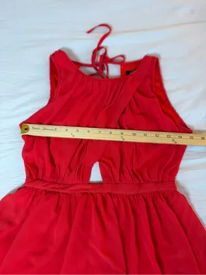 Foreign Exchange Red Chiffon Fit-and-Flare Dress‎ thumbnail 6