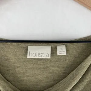 Holistia Olive Green‎ Cowl Neck 3/4 Sleeve Lightweight Soft Modal Tencel Top S thumbnail 2