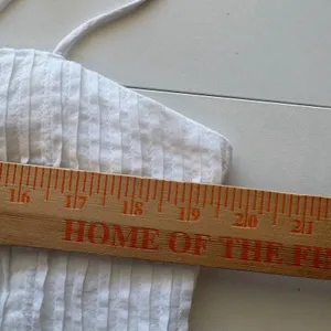 Abercrombie & Fitch Maxi Dress Womens XLT White Pleated Tie Strap Smocked Pocket thumbnail 9