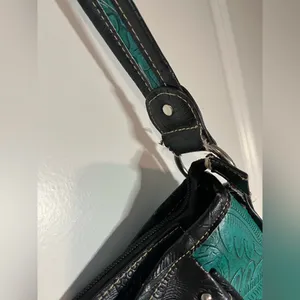 Tooled Leather Laser Cut Purse Feather Country Western Handbag Shoulder Bag thumbnail 10