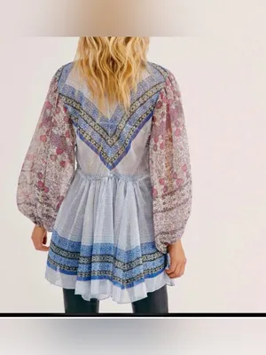 Free People Aliyah Printed Tunic XS thumbnail 3