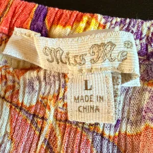 Miss Me Floral Boho Top Large Orange White Crochet Flutter Sleeve Crop Summer thumbnail 3