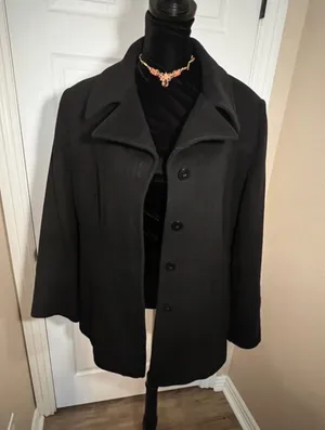 Preston & York Women’s Button-Front Fall Wool Pea Coat thumbnail 1