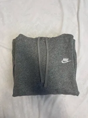 Nike Light Grey Hoodie Sweatshirt thumbnail 3