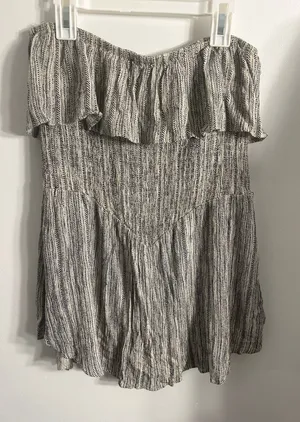 Prómesa Black and White Strapless Romper thumbnail 1