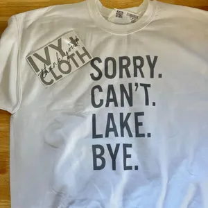 Source Unknown New Sorry Can't Lake Bye Ivy & Cloth Sweatshirt Size L thumbnail 5
