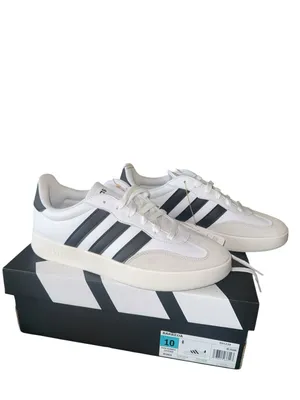 NWT NIB adidas Barreda White Black Low-Top Sneakers Suede Trim Lace UP 10 thumbnail 6