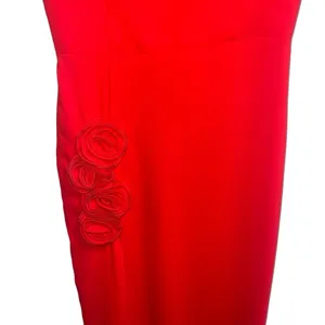 Amanda Uprichard X Revolve Wolfe Maxi Gown In Crimson Red Rosettes thumbnail 6