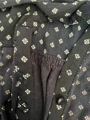 LOFT Navy Ditsy Print Sleeveless Tie-Front Top thumbnail 6