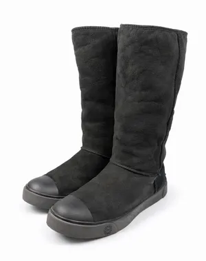 UGG Black Tall Cap Toe‎ Boots Women's 9.5 Shearling Winter thumbnail 1