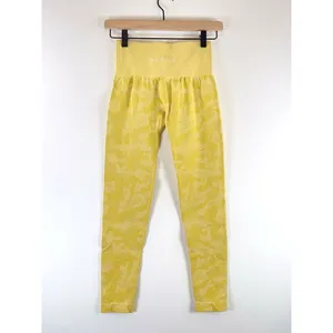 NVTGN Womens Leggings Sunshine Yellow Camo Seamless High Waisted Pull On Size XS thumbnail 3