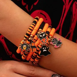 🎃🎃🎃BOGOHO 🎃🎃🎃Halloween Charm Bracelet Set - Orange and Black thumbnail 2