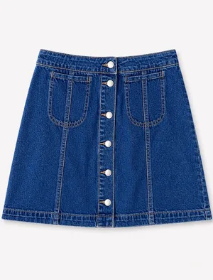 Topshop Moto Button Down Denim Skirt, Size 30W thumbnail 2