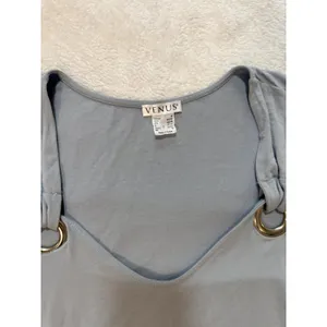 Venus Women’s Blue Sleeveless Top With Fringe Hem Size m thumbnail 4