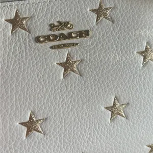 Authentic COACH Leather glitter stars wristlet and 2 charms set in box 🎁 thumbnail 7
