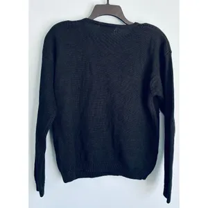 Cezanne Vintage Sweater Beaded Women's Large Black thumbnail 5