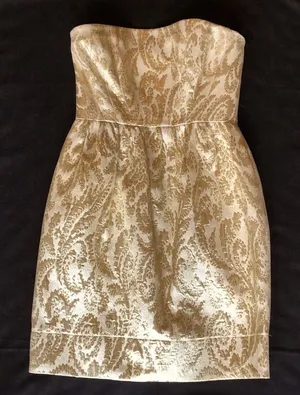 Thoshanna Gold Strapless Cocktail Dress thumbnail 1