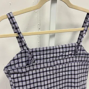 Hollister Purple Plaid Advanced Stretch Crop Top Cami Adjustable Straps Size Med thumbnail 4