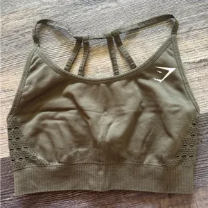 Gym Shark Flex Sports Bra Olive Green‎ Small thumbnail 2