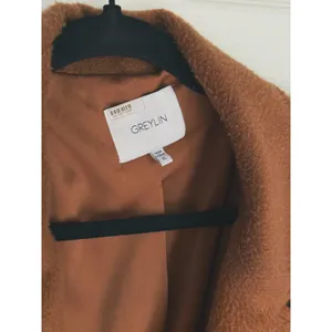Greylin Anthropologie Brushed Wool Long OverCoat Womens XS Brown Quiet Luxury thumbnail 5
