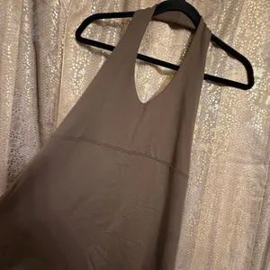 Patagonia W's Morning Glory Halter Chocolate Brown Tie Back Midi Dress XL thumbnail 3