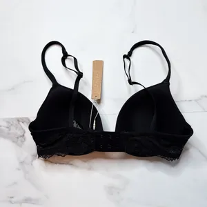 NWT Skims Cotton Lace Lightly Lined Plunge Bra thumbnail 5