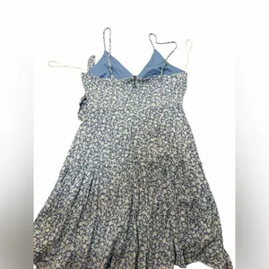 Altar’d State Blue Floral Wrap Dress Size M Spaghetti Strap Ruffle Hem thumbnail 5
