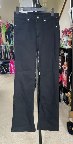 Women's H&M Black Flare High Waist Jeans Size 6 thumbnail 1