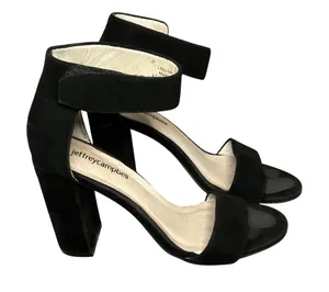 Jeffrey Campbell Lindsay Black Suede Heeled Sandals With Ankle Strap 5 Classic thumbnail 1
