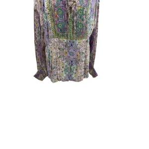 Anthropologie‎ Odetta Embroidered Boho Peasant Top Lavender Petite MP NWT thumbnail 6